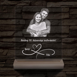 Fatalpas örökké házasok fotógravírozás 7 színű 3D led lámpa