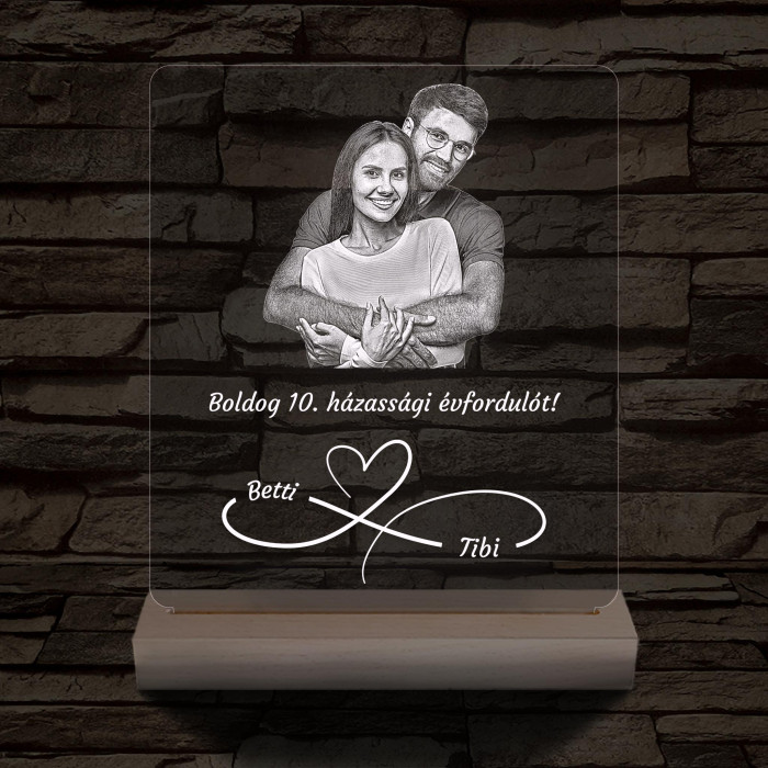 Fatalpas örökké házasok fotógravírozás 7 színű 3D led lámpa