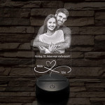 Örökké házasok egyedi fotógravírozás 7 színű 3D led lámpa