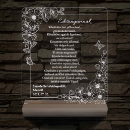Szülőköszöntő Harmónia – Virágos-Pillangós – 7 színű, színváltós 3D LED lámpa