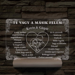 Szerelmes Szív – Artline Pár & Kála – 7 színű, színváltós 3D LED lámpa