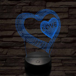 Szív-love 7 színű 3D led lámpa