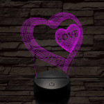 Szív-love 7 színű 3D led lámpa