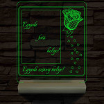 Egyedi fotógravírozás rózsával fatalp 7 színű 3D led lámpa