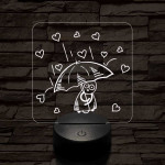 Szíveső  7 színű 3D led lámpa