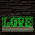 Love & Love 20 cm fa talppal 7 színű 3D led lámpa