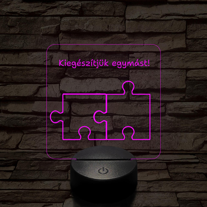 Kiegészítjük egymást! 7 színű 3D led lámpa