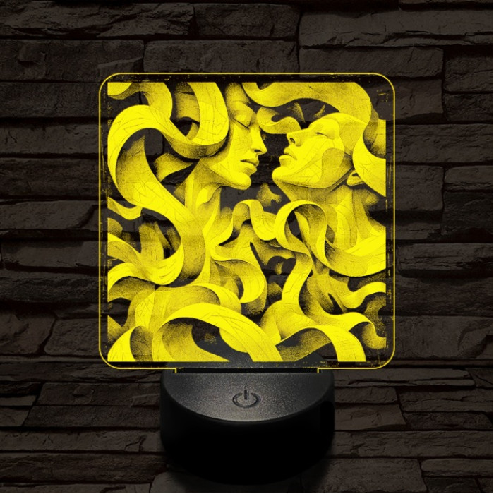 Összefonódás 7 színű valósághű 3D led lámpa