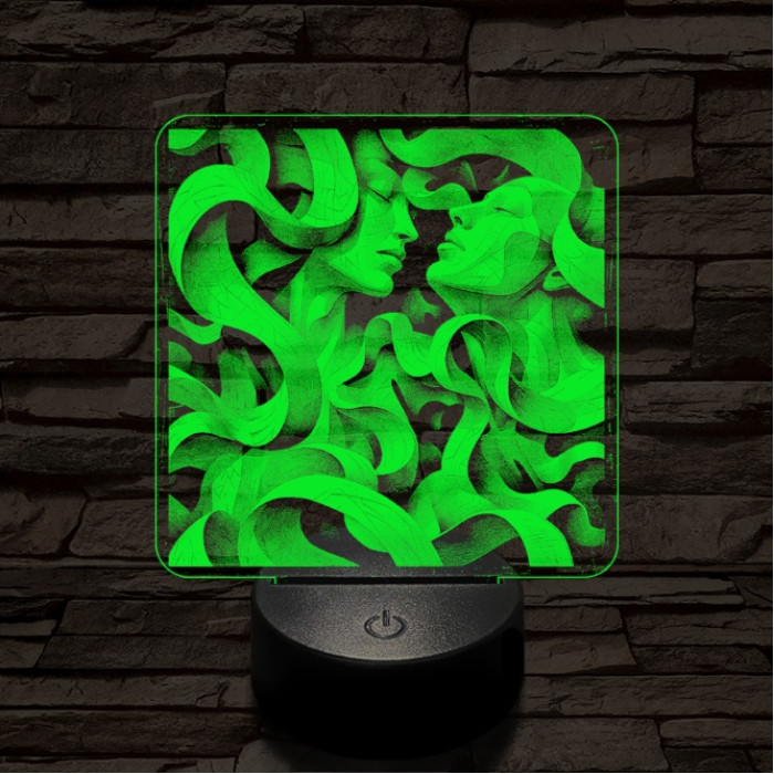 Összefonódás 7 színű valósághű 3D led lámpa