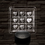 Szív desszert 7 színű valósághű 3D led lámpa