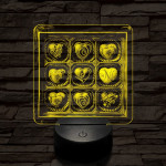 Szív desszert 7 színű valósághű 3D led lámpa