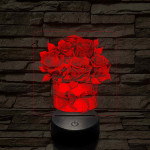 Rózsacsokor 7 színű, színváltós, valósághű 3D led lámpa