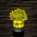 Rózsacsokor 7 színű, színváltós, valósághű 3D led lámpa