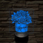 Rózsacsokor 7 színű, színváltós, valósághű 3D led lámpa