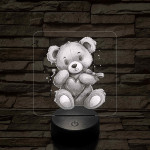 Maci szívvel 7 színű valósághű 3D led lámpa