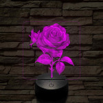 Rózsa 7 színű, színváltós valósághű 3D led lámpa