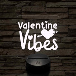 Valentini hangulat 7 színű 3D led lámpa