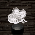 Szív bonbonok 7 színű valósághű 3D led lámpa