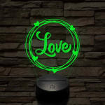 Szerelem kör 7 színű 3D led lámpa