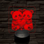 Panda románc 7 színű valósághű 3D led lámpa