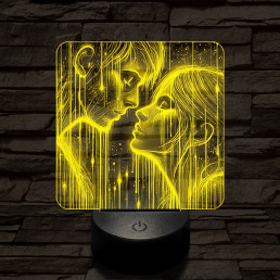 Fény szerelem  7 színű valósághű 3D led lámpa