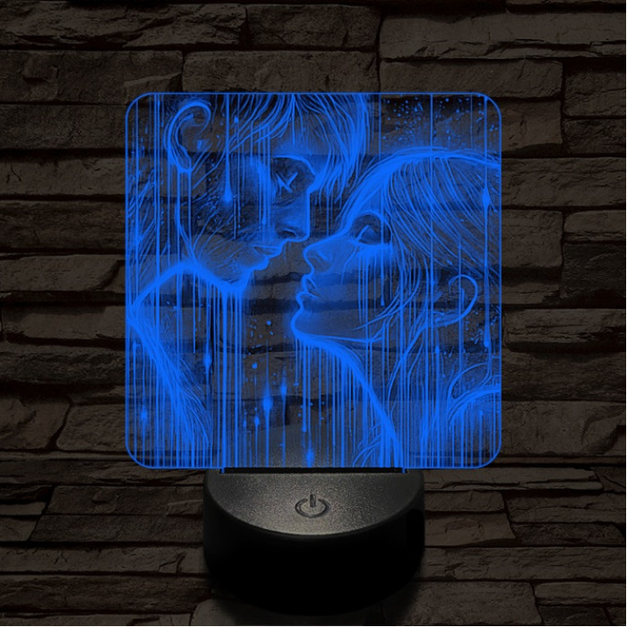 Fény szerelem  7 színű valósághű 3D led lámpa