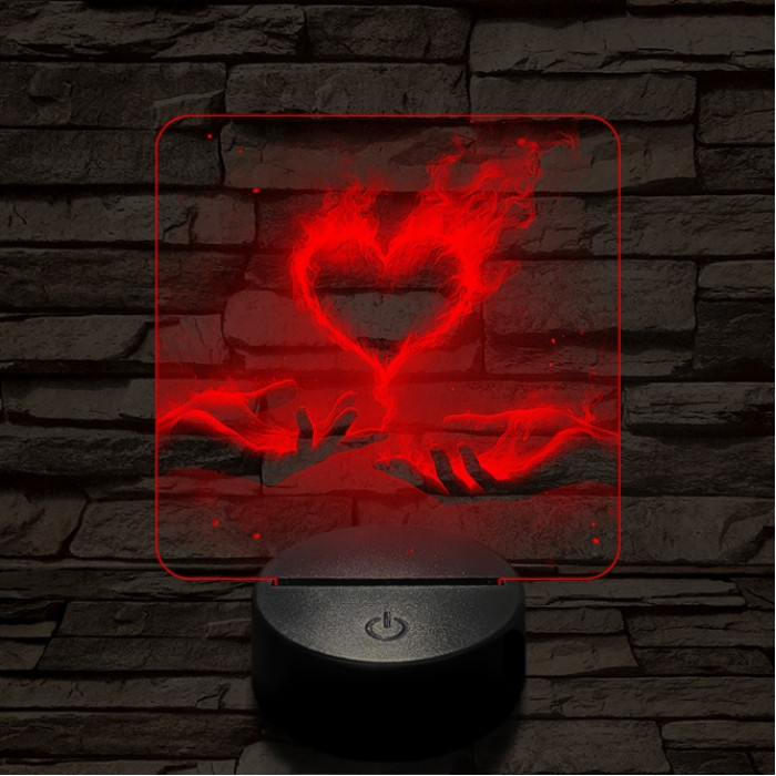 Perzselő szerelem  7 színű valósághű 3D led lámpa
