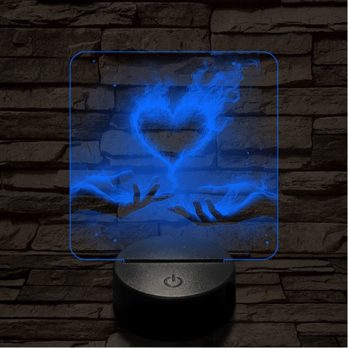 Perzselő szerelem  7 színű valósághű 3D led lámpa