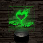 Perzselő szerelem  7 színű valósághű 3D led lámpa
