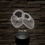 Szívlakat 7 színű 3D led lámpa (beírós)