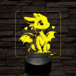 Szerelmes sárkányka 7 színű valósághű 3D led lámpa