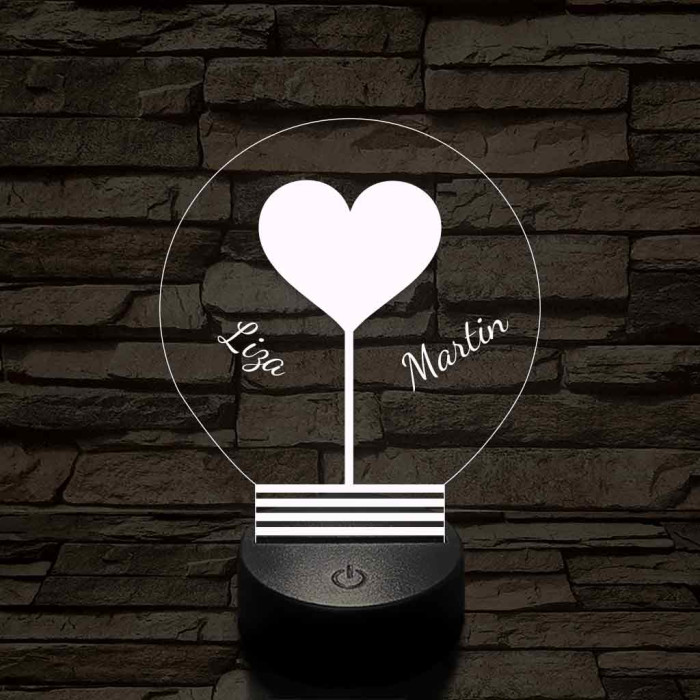 Közös fényünk - 7 színű, színváltós 3D LED lámpa