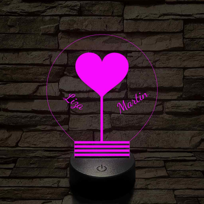 Közös fényünk - 7 színű, színváltós 3D LED lámpa