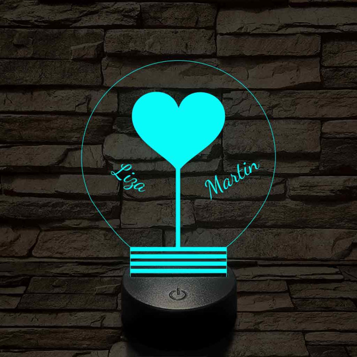 Közös fényünk - 7 színű, színváltós 3D LED lámpa