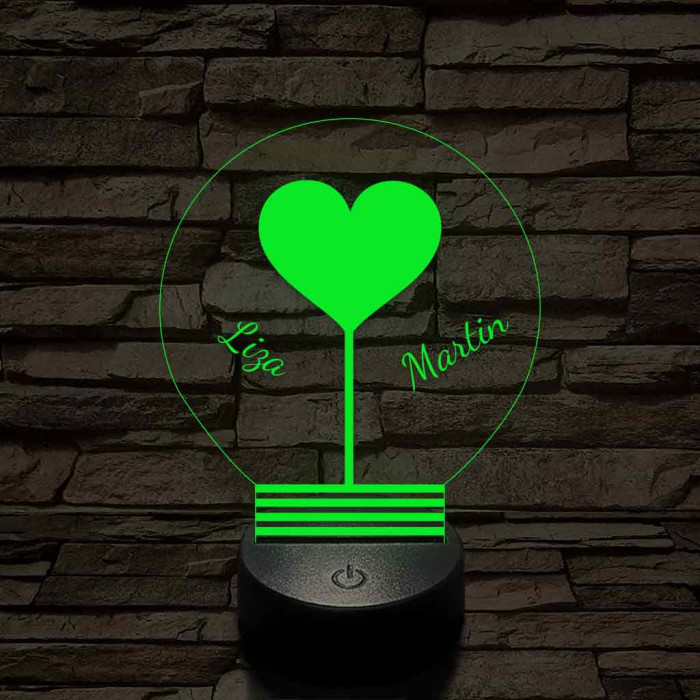 Közös fényünk - 7 színű, színváltós 3D LED lámpa