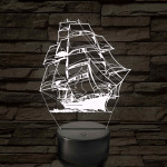 Fregatt 7 színű 3D led lámpa