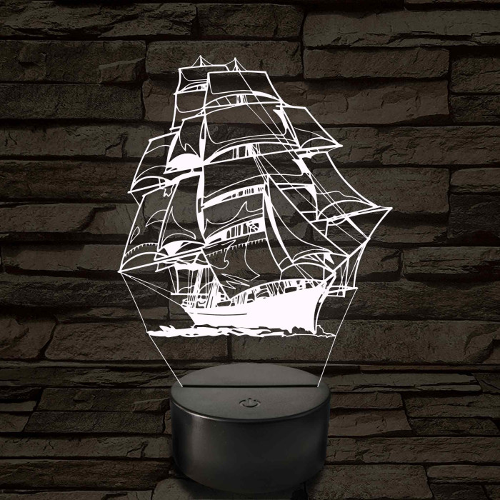 Fregatt 7 színű 3D led lámpa