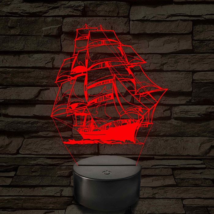 Fregatt 7 színű 3D led lámpa