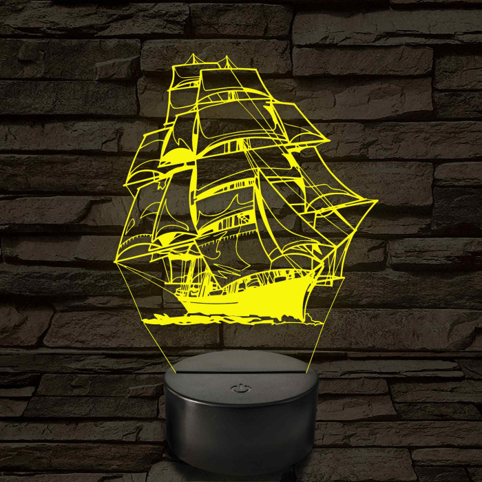 Fregatt 7 színű 3D led lámpa