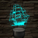 Fregatt 7 színű 3D led lámpa