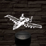 A-10 vadász-bombázó 7 színű 3D led lámpa