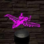 A-10 vadász-bombázó 7 színű 3D led lámpa