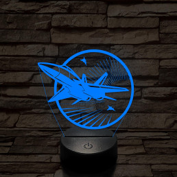 Vadászgépek 7 színű 3D led lámpa