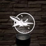 Vadászgépek 7 színű 3D led lámpa