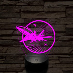 Vadászgépek 7 színű 3D led lámpa