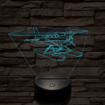 Cessna 185 kétéltű repülő 7 színű  3D led lámpa
