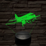 LI2 repülőgép 7 színű  3D led lámpa