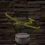 Vitorlázórepülő – 7 színű, színváltós 3D LED lámpa