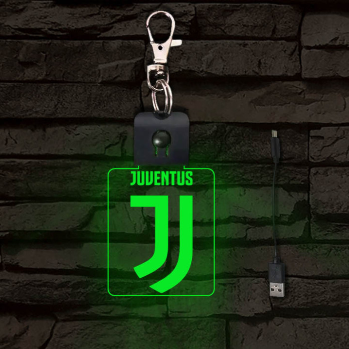 Juventus világító LED-s kulcstartó