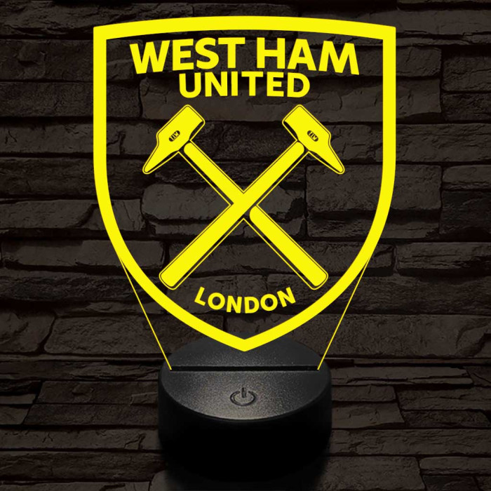 West Ham United FC 3D led lámpa